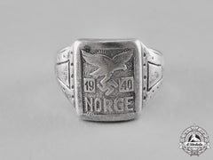 Germany. A "Norway 1940" Luftwaffe Man's Silver Ring