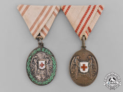 Austria, Imperial. A Pair Of Red Cross Silver Medals