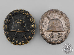 German, Imperial. A Pair Of Wound Badges, Silver And Black Grades