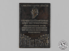 Germany, Weimar Republic. A Carl Friedrich Zelter Plaque