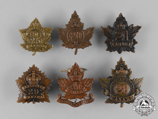 canada._six_first_war_cap_badges&_collar_tabs_m19_11015