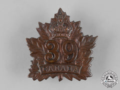 Canada, Cef. A 39Th Infantry Battalion Cap Badge, C.1915