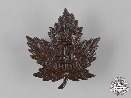 canada,_cef._a47_th_infantry_battalion_cap_badge,_by_jacoby,_c.1915_m19_11278