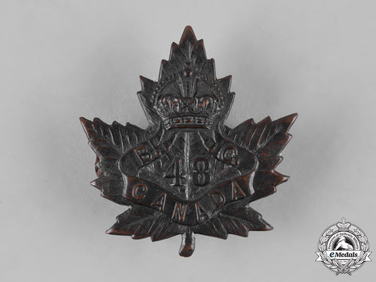 canada,_cef._a48_th_infantry_battalion_cap_badge,_c.1915_m19_11281