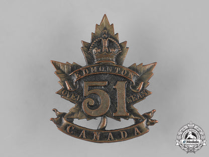 canada,_cef._a51_st_infantry_battalion"_edmonton_regiment"_cap_badge,_c.1915_m19_11290