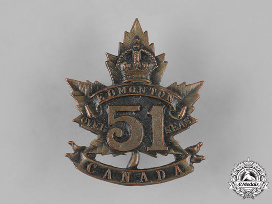 canada,_cef._a51_st_infantry_battalion"_edmonton_regiment"_cap_badge,_c.1915_m19_11290