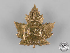Canada, Cef. A 52Nd Infantry Battalion "New Ontario Regiment" Cap Badge., C.1915