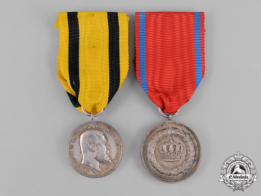 württemberg,_kingdom._a_pair_of_service_medals_m19_11305
