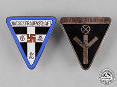 Germany, Ns-Frauenschaft. A Pair Of National Socialist Women’s League (Ns-Frauenschaft) Membership Badges