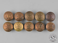 Russia, Imperial. A Lot Of Ten Russian Army Uniform Buttons, C.1916