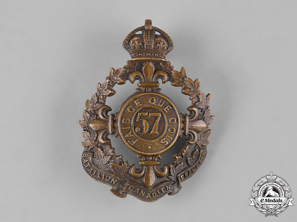 canada,_cef._a57_th_infantry_battalion"_canadiens_français"_cap_badge,_c.1915_m19_11775