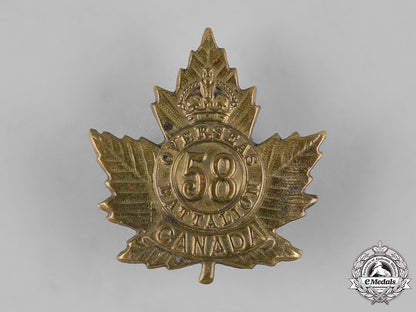 canada,_cef._a58_th_infantry_battalion_cap_badge,_c.1915_m19_11778
