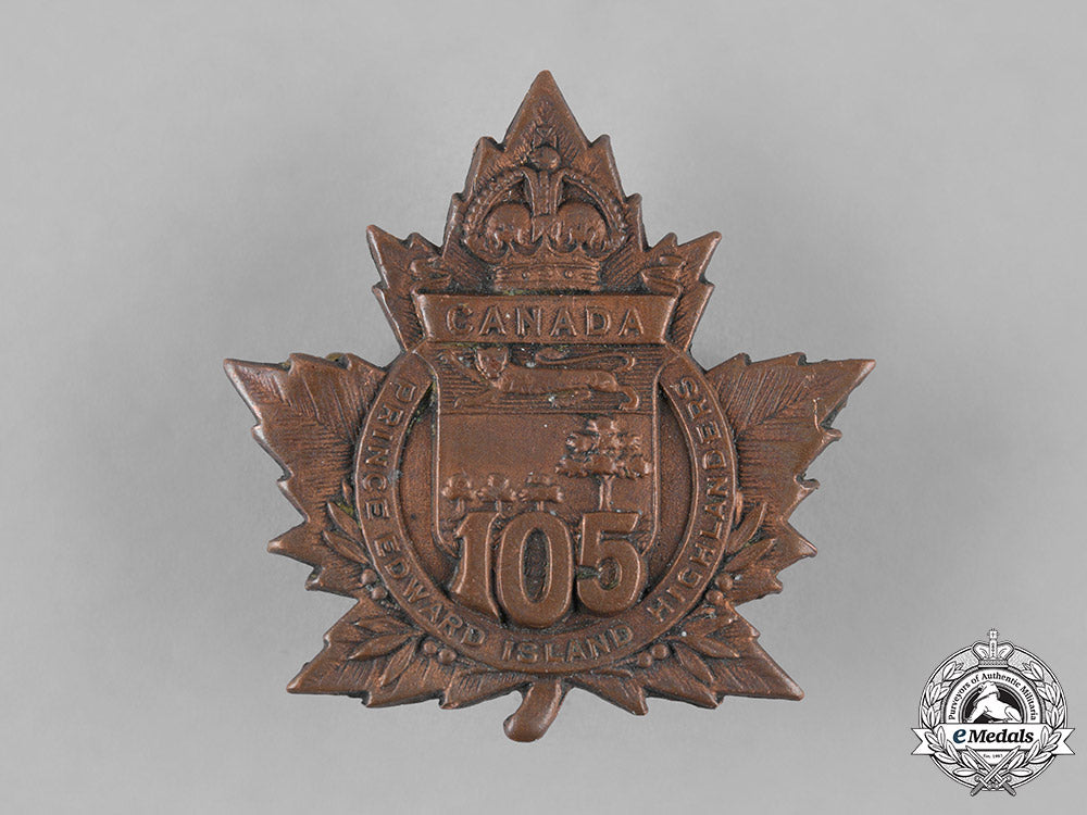 canada,_cef._a105_th_infantry_battalion"_p.e.i._highlanders"_cap_badge,_c.1915_m19_12000
