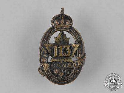 canada,_cef._a113_th_infantry_battalion"_lethbridge_highlanders"_cap_badge,_c.1915_m19_12018