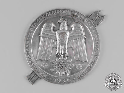 germany,_sa.1936_sturmabteilung_oberschreiberhau(_sa)_winter_sports_games_table_medal_dedicated_to_standartenführer_kuhn,_by_carl_poellath_m19_12485_1