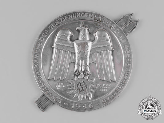 germany,_sa.1936_sturmabteilung_oberschreiberhau(_sa)_winter_sports_games_table_medal_dedicated_to_standartenführer_kuhn,_by_carl_poellath_m19_12485_1