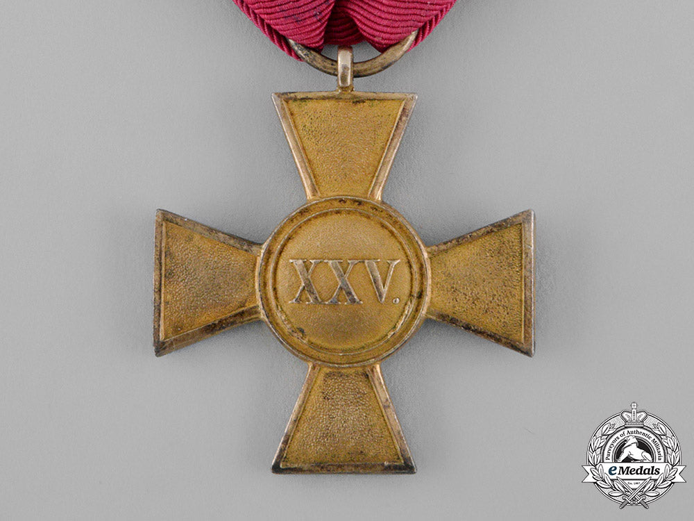 hesse-_kassel,_landgraviate._a25-_year_long_service_cross_for_officers,_c.1855_m19_12764