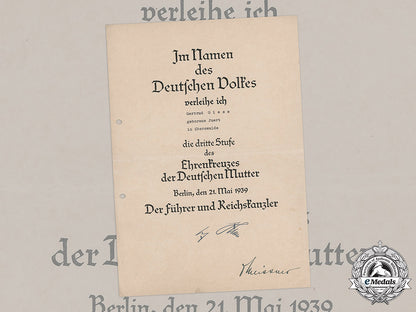 germany,_third_reich._a1939_award_certificate_for_an_honour_cross_of_the_german_mother,_in_bronze,_to_gertrud_giese_m19_12937
