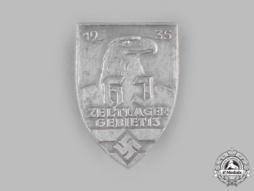 germany,_hj._a1935_hj_district13_camp_badge_by_e._ferdinand_wiedmann_m19_13154