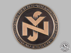 Germany, Nsv. A National Socialist People’s Welfare (Ns-Volkswohlfahrt) Gau Essen Membership Plaque