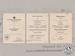 Germany, Heer. Three Award Documents To Infantry Obergefreiter Heinrich Grünhagen (Ek2)