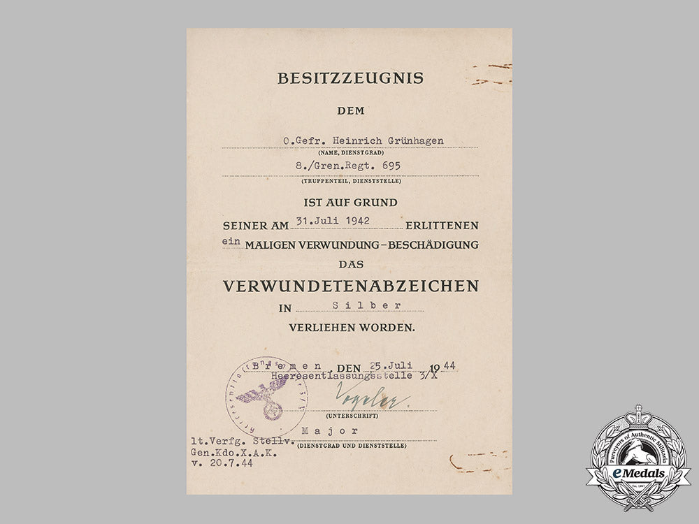 germany,_heer._three_award_documents_to_infantry_obergefreiter_heinrich_grünhagen(_ek2)_m19_1374