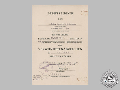germany,_heer._three_award_documents_to_infantry_obergefreiter_heinrich_grünhagen(_ek2)_m19_1374