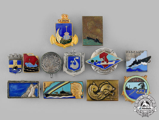 france,_republic._a_lot_of_twelve_naval_insignia_badges_m19_13821