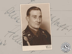 Germany, Heer. A Studio Portrait Of A Panzer Nco With Dedication From Russia, 1942