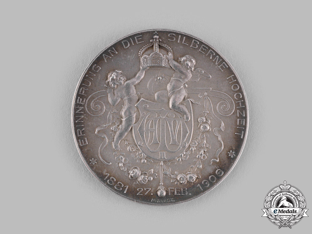 germany,_imperial._a1906_kaiser_wilhelm_ii_and_kaiserin_augusta_victoria25_th_wedding_anniversary_medal_m19_14251_1