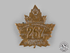 Canada, Cef. A 257Th Infantry Battalion "Canadian Railway Construction Battalion" Cap Badge, Type Ii With "Canadian Railway"