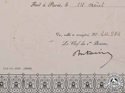 france,_iii_republic._a_national_order_of_the_legion_of_honour_document_to_assistant_adjutant-_general_lieutenant-_colonel_clive_osric_vere_gray,_c.m.g.,_d.s.o.,_seaforth_highlanders1920_m19_14325