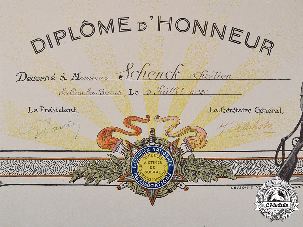 france,_iii_republic._a_national_federation_of_the_associations_of_mutilated,_victims_of_war_and_veterans_affairs_honour_diploma1933_m19_14329