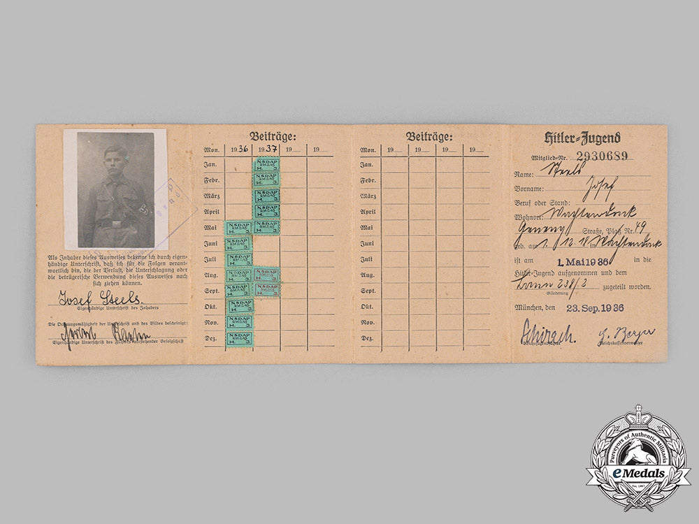 germany,_hj._a_membership_card_to_josef_steels_m19_14599