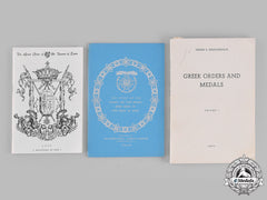 Greece, Kingdom. Three Publications On Greek Orders & Awards