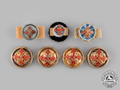 International. A Sacred Military Constantinian Order Of Saint George Button Covers And Rosettes