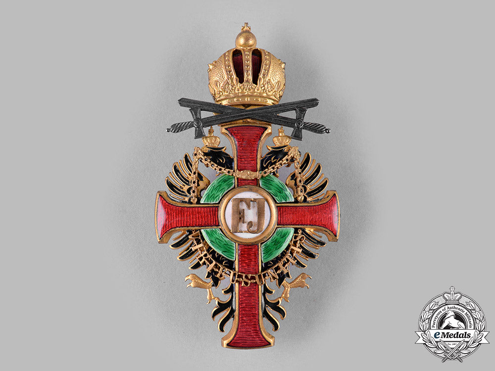 austria,_imperial._an_order_of_franz_joseph,_officer’s_cross_with_swords&_lower_grade_war_decoration(_rothe_copy)_m19_16064