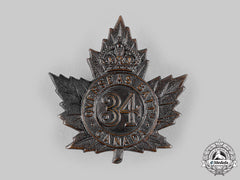 Canada, Cef. A 34Th Infantry Battalion Cap Badge, C.1915