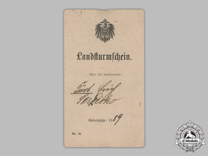 germany,_imperial._a_militärpaß_and_landsturmschein_to_sergeant_kurt_serzisko(_ek1)_m19_1780