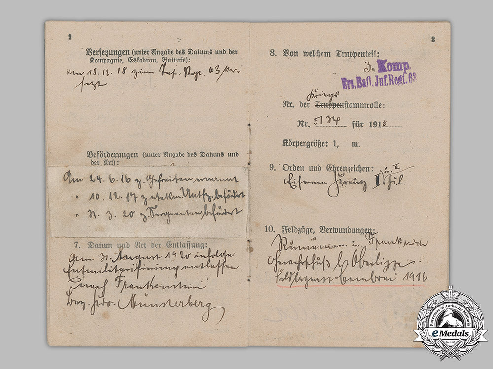 germany,_imperial._a_militärpaß_and_landsturmschein_to_sergeant_kurt_serzisko(_ek1)_m19_1785