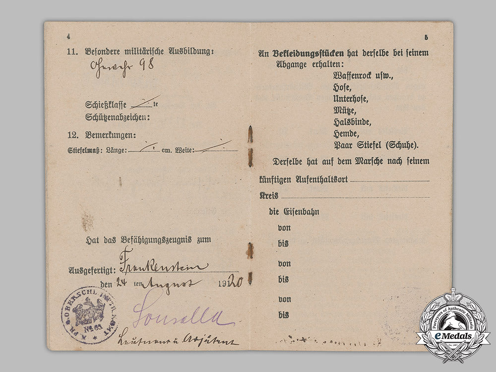 germany,_imperial._a_militärpaß_and_landsturmschein_to_sergeant_kurt_serzisko(_ek1)_m19_1786