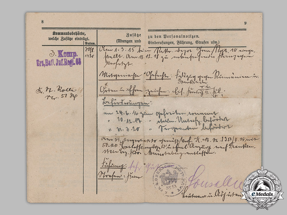 germany,_imperial._a_militärpaß_and_landsturmschein_to_sergeant_kurt_serzisko(_ek1)_m19_1787