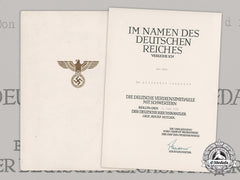 Germany, Third Reich. An Eagle Merit Medal With Swords Document To Spanish Corporal Don Alejandro Sampedro, C.1939