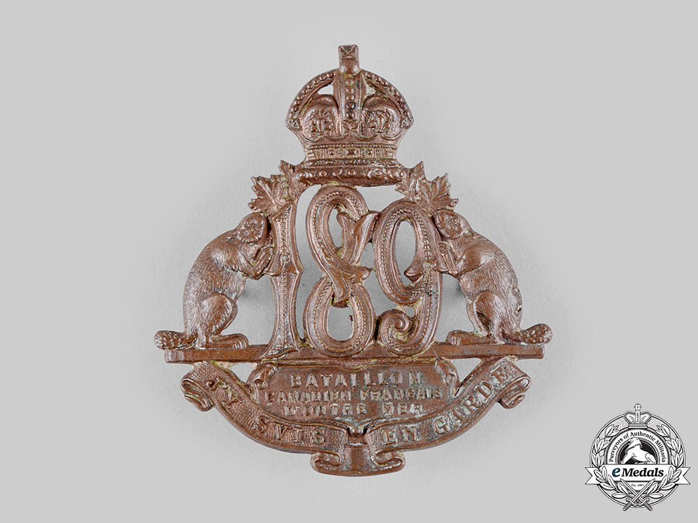 canada,_cef._a189_th_infantry_battalion"_canadiens_français"_cap_badge,_c.1916_m19_18619
