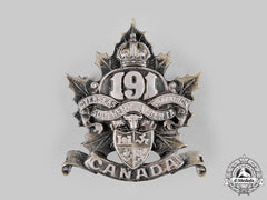 Canada, Cef. A 191St Infantry Battalion Officer's Cap Badge, By D.e.black, C.1916