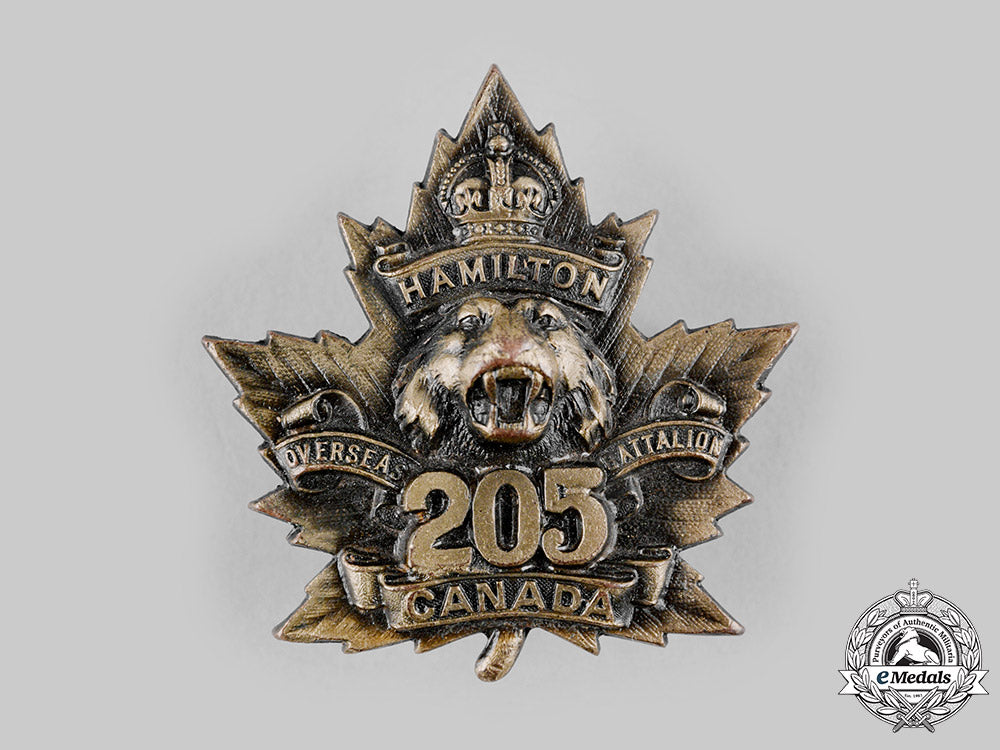 canada,_cef._a205_th_infantry_battalion"_hamilton_tiger_battalion"_cap_badge,_c.1916_m19_18661
