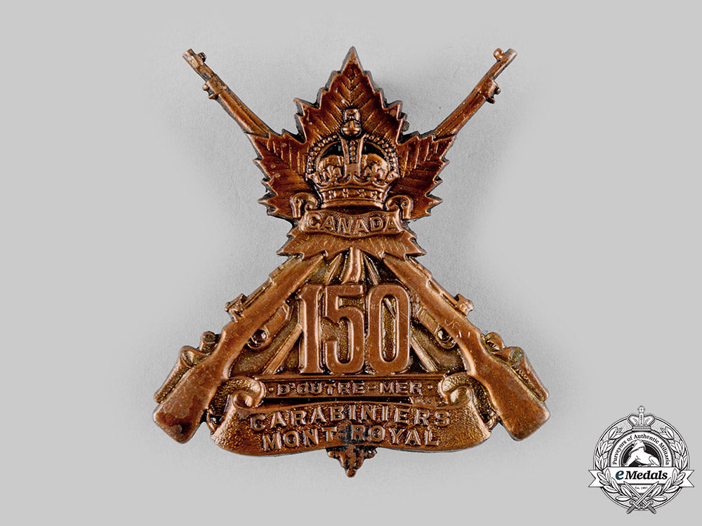canada,_cef._a150_th_infantry_battalion"150_th_carabiniers_mont_royal"_cap_badge,_c.1915_m19_18673