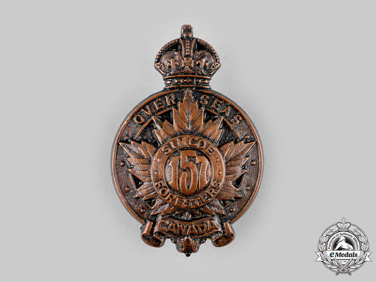 canada,_cef._a157_th_infantry_battalion"_simcoe_foresters"_cap_badge,_c.1915_m19_18691