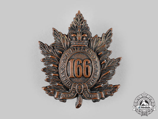 canada,_cef._a166_th_infantry_battalion"_queen's_own_rifles_of_canada"_cap_badge,_c.1915_m19_18715_1