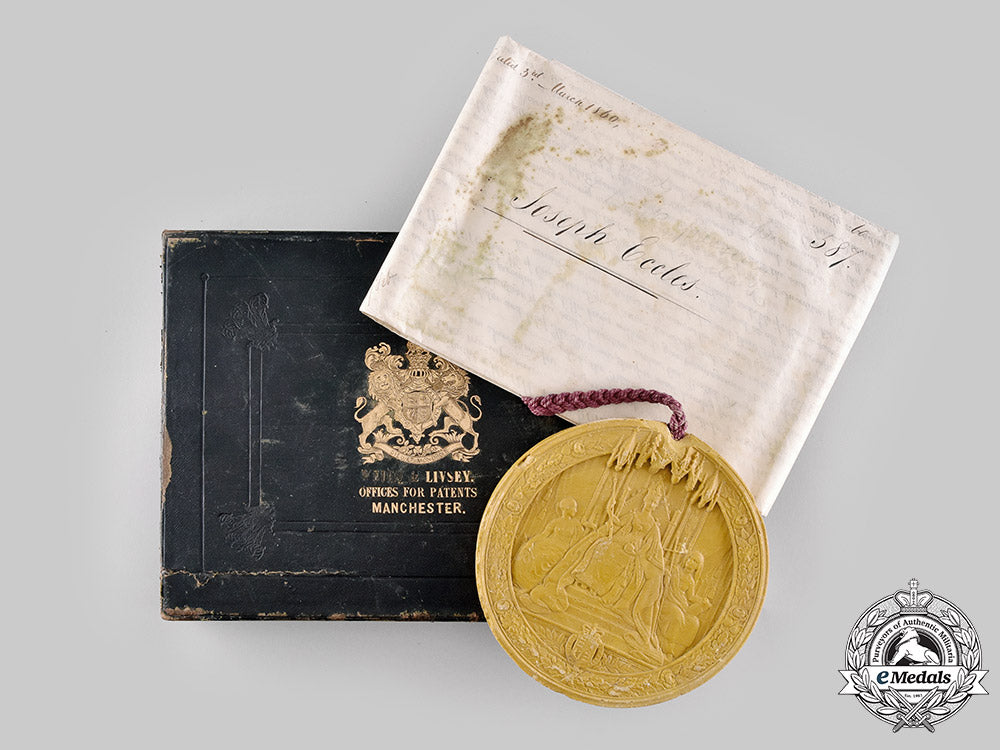 united_kingdom._a_patent_of_invention_with_great_seal_of_the_realm_to_joseph_eccles,_march1860_m19_18799